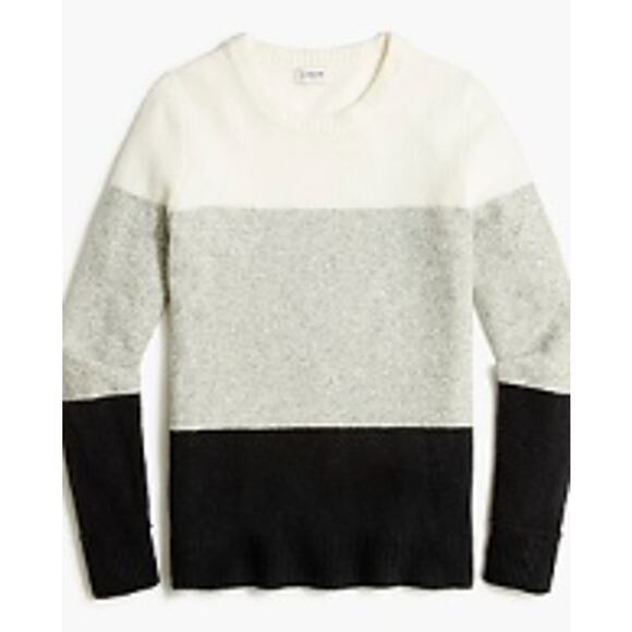 J. Crew Factory Color Block Crewneck Sweater in Extra-Soft Yarn Size Small - Picture 1 of 7